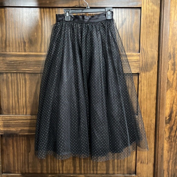 Gunne Sax Skirt Women 5 Vintage Black Tulle Midi Classy‎ Classic Core - Picture 1 of 9